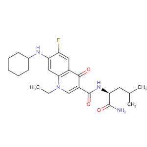 836613-89-9  3-Quinolinecarboxamide,N-[(1S)-1-(aminocarbonyl)-3-methylbutyl]-7-(cyclohexylamino)-1-ethyl-6-fluoro-1,4-dihydro-4-oxo-