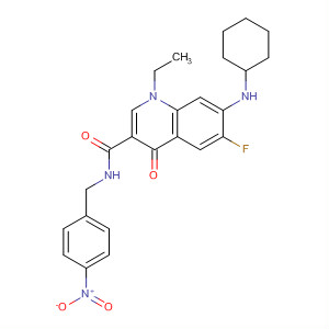836614-50-7  3-Quinolinecarboxamide,7-(cyclohexylamino)-1-ethyl-6-fluoro-1,4-dihydro-N-[(4-nitrophenyl)methyl]-4-oxo-