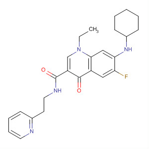 836614-72-3  3-Quinolinecarboxamide,7-(cyclohexylamino)-1-ethyl-6-fluoro-1,4-dihydro-4-oxo-N-[2-(2-pyridinyl)ethyl]-