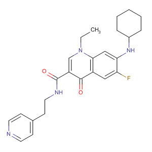 836614-76-7  3-Quinolinecarboxamide,7-(cyclohexylamino)-1-ethyl-6-fluoro-1,4-dihydro-4-oxo-N-[2-(4-pyridinyl)ethyl]-