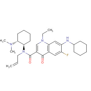 836615-05-5  3-Quinolinecarboxamide,7-(cyclohexylamino)-N-[(1R,2R)-2-(dimethylamino)cyclohexyl]-1-ethyl-6-fluoro-1,4-dihydro-4-oxo-N-2-propenyl-