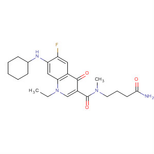 836615-24-8  3-Quinolinecarboxamide,N-(4-amino-4-oxobutyl)-7-(cyclohexylamino)-1-ethyl-6-fluoro-1,4-dihydro-N-methyl-4-oxo-