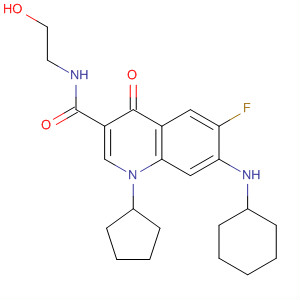 836617-98-2  3-Quinolinecarboxamide,7-(cyclohexylamino)-1-cyclopentyl-6-fluoro-1,4-dihydro-N-(2-hydroxyethyl)-4-oxo-