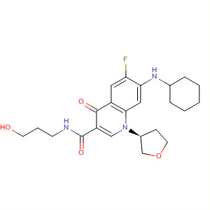836618-93-0  3-Quinolinecarboxamide,7-(cyclohexylamino)-6-fluoro-1,4-dihydro-N-(3-hydroxypropyl)-4-oxo-1-[(3S)-tetrahydro-3-furanyl]-