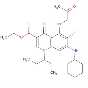 836620-61-2  3-Quinolinecarboxylic acid,5-(acetylmethylamino)-7-(cyclohexylamino)-1-(1-ethylpropyl)-6-fluoro-1,4-dihydro-4-oxo-, ethyl ester