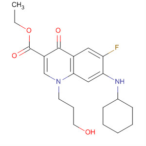 836620-85-0  3-Quinolinecarboxylic acid,7-(cyclohexylamino)-6-fluoro-1,4-dihydro-1-(3-hydroxypropyl)-4-oxo-,ethyl ester