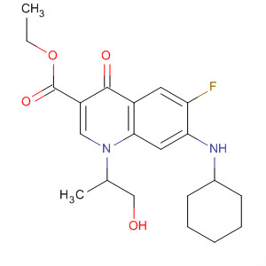 836620-92-9  3-Quinolinecarboxylic acid,7-(cyclohexylamino)-6-fluoro-1,4-dihydro-1-(2-hydroxy-1-methylethyl)-4-oxo-, ethyl ester