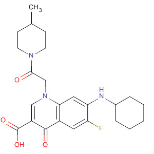 836621-46-6  3-Quinolinecarboxylic acid,7-(cyclohexylamino)-6-fluoro-1,4-dihydro-1-[2-(4-methyl-1-piperidinyl)-2-oxoethyl]-4-oxo-