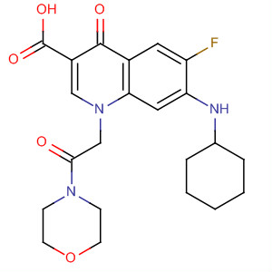 836621-47-7  3-Quinolinecarboxylic acid,7-(cyclohexylamino)-6-fluoro-1,4-dihydro-1-[2-(4-morpholinyl)-2-oxoethyl]-4-oxo-