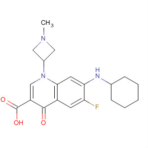 836621-54-6  3-Quinolinecarboxylic acid,7-(cyclohexylamino)-6-fluoro-1,4-dihydro-1-(1-methyl-3-azetidinyl)-4-oxo-