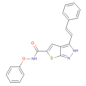 836633-12-6  1H-Thieno[2,3-c]pyrazole-5-carboxamide,N-phenoxy-3-[(1E)-2-phenylethenyl]-