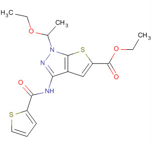 836633-22-8  1H-Thieno[2,3-c]pyrazole-5-carboxylic acid,1-(1-ethoxyethyl)-3-[(2-thienylcarbonyl)amino]-, ethyl ester