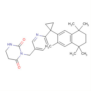 836660-75-4  2,4(1H,3H)-Pyrimidinedione,dihydro-3-[[6-[1-(5,6,7,8-tetrahydro-3,5,5,8,8-pentamethyl-2-naphthalenyl)cyclopropyl]-3-pyridinyl]methyl]-