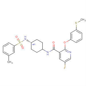 836679-06-2  3-Pyridinecarboxamide,5-fluoro-N-[cis-4-[[(3-methylphenyl)sulfonyl]amino]cyclohexyl]-2-[3-(methylthio)phenoxy]-