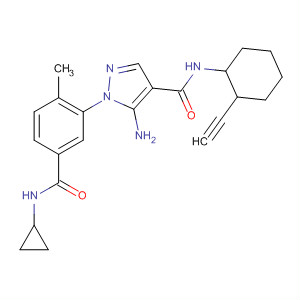 836684-08-3  1H-Pyrazole-4-carboxamide,5-amino-1-[5-[(cyclopropylamino)carbonyl]-2-methylphenyl]-N-(1-ethynylcyclohexyl)-