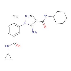 836684-14-1  1H-Pyrazole-4-carboxamide,5-amino-N-cyclohexyl-1-[5-[(cyclopropylamino)carbonyl]-2-methylphenyl]-