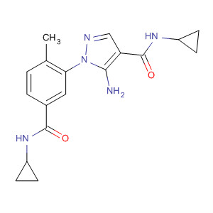 836684-15-2  1H-Pyrazole-4-carboxamide,5-amino-N-cyclopropyl-1-[5-[(cyclopropylamino)carbonyl]-2-methylphenyl]-