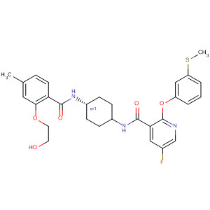 837370-04-4  3-Pyridinecarboxamide,5-fluoro-N-[cis-4-[[2-(2-hydroxyethoxy)-4-methylbenzoyl]amino]cyclohexyl]-2-[3-(methylthio)phenoxy]-