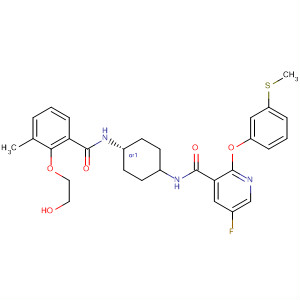 837370-05-5  3-Pyridinecarboxamide,5-fluoro-N-[cis-4-[[2-(2-hydroxyethoxy)-3-methylbenzoyl]amino]cyclohexyl]-2-[3-(methylthio)phenoxy]-