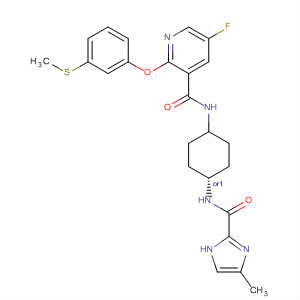 837377-43-2  3-Pyridinecarboxamide,5-fluoro-N-[cis-4-[[(4-methyl-1H-imidazol-2-yl)carbonyl]amino]cyclohexyl]-2-[3-(methylthio)phenoxy]-