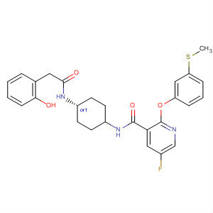 837377-48-7  3-Pyridinecarboxamide,5-fluoro-N-[cis-4-[[(2-hydroxyphenyl)acetyl]amino]cyclohexyl]-2-[3-(methylthio)phenoxy]-