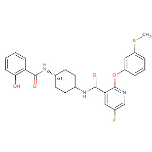 837377-50-1  3-Pyridinecarboxamide,5-fluoro-N-[cis-4-[(2-hydroxybenzoyl)amino]cyclohexyl]-2-[3-(methylthio)phenoxy]-