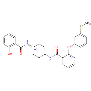 837377-60-3  3-Pyridinecarboxamide,N-[cis-4-[(2-hydroxybenzoyl)amino]cyclohexyl]-2-[3-(methylthio)phenoxy]-