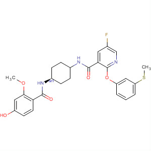 837377-61-4  3-Pyridinecarboxamide,5-fluoro-N-[cis-4-[(4-hydroxy-2-methoxybenzoyl)amino]cyclohexyl]-2-[3-(methylthio)phenoxy]-