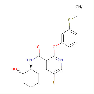 837377-72-7  3-Pyridinecarboxamide,2-[3-(ethylthio)phenoxy]-5-fluoro-N-[(1R,2S)-2-hydroxycyclohexyl]-