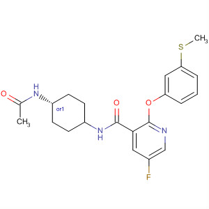 837378-05-9  3-Pyridinecarboxamide,N-[cis-4-(acetylamino)cyclohexyl]-5-fluoro-2-[3-(methylthio)phenoxy]-