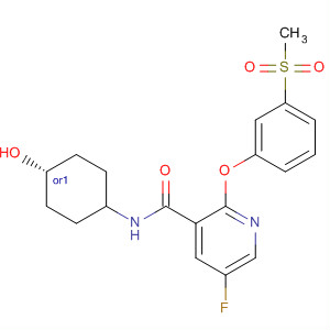 837378-84-4  3-Pyridinecarboxamide,5-fluoro-N-(trans-4-hydroxycyclohexyl)-2-[3-(methylsulfonyl)phenoxy]-