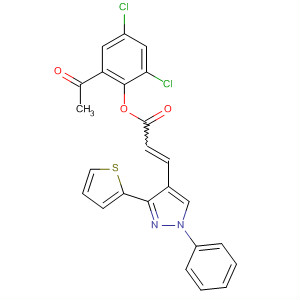 837416-55-4  2-Propenoic acid, 3-[1-phenyl-3-(2-thienyl)-1H-pyrazol-4-yl]-,2-acetyl-4,6-dichlorophenyl ester, (2E)-