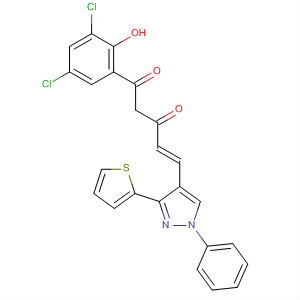 837416-65-6  4-Pentene-1,3-dione,1-(3,5-dichloro-2-hydroxyphenyl)-5-[1-phenyl-3-(2-thienyl)-1H-pyrazol-4-yl]-, (4E)-