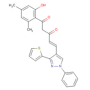 837416-66-7  4-Pentene-1,3-dione,1-(2-hydroxy-4,6-dimethylphenyl)-5-[1-phenyl-3-(2-thienyl)-1H-pyrazol-4-yl]-, (4E)-