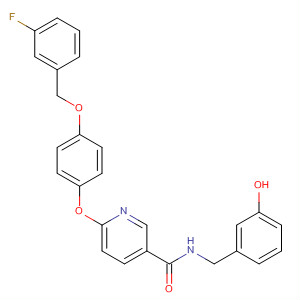 837424-36-9  3-Pyridinecarboxamide,6-[4-[(3-fluorophenyl)methoxy]phenoxy]-N-[(3-hydroxyphenyl)methyl]-