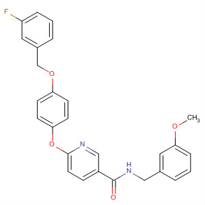 837424-37-0  3-Pyridinecarboxamide,6-[4-[(3-fluorophenyl)methoxy]phenoxy]-N-[(3-methoxyphenyl)methyl]-