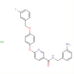 837424-39-2  3-Pyridinecarboxamide,N-[(3-aminophenyl)methyl]-6-[4-[(3-fluorophenyl)methoxy]phenoxy]-,monohydrochloride