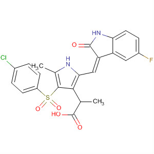 837425-26-0  1H-Pyrrole-3-propanoic acid,4-[(4-chlorophenyl)sulfonyl]-2-[(Z)-(5-fluoro-1,2-dihydro-2-oxo-3H-indol-3-ylidene)methyl]-5-methyl-