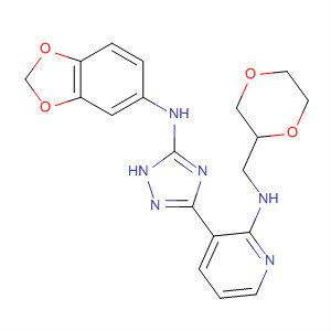 830332-28-0  2-Pyridinamine,3-[5-(1,3-benzodioxol-5-ylamino)-1H-1,2,4-triazol-3-yl]-N-(1,4-dioxan-2-ylmethyl)-