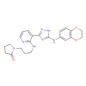 830332-29-1  2-Pyrrolidinone,1-[3-[[3-[5-[(2,3-dihydro-1,4-benzodioxin-6-yl)amino]-1H-1,2,4-triazol-3-yl]-2-pyridinyl]amino]propyl]-
