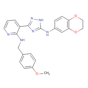 830332-31-5  2-Pyridinamine,3-[5-[(2,3-dihydro-1,4-benzodioxin-6-yl)amino]-1H-1,2,4-triazol-3-yl]-N-[(4-methoxyphenyl)methyl]-