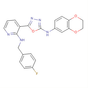 830333-27-2  2-Pyridinamine,3-[5-[(2,3-dihydro-1,4-benzodioxin-6-yl)amino]-1,3,4-oxadiazol-2-yl]-N-[(4-fluorophenyl)methyl]-