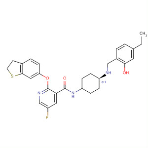 830347-78-9  3-Pyridinecarboxamide,2-[(2,3-dihydrobenzo[b]thien-6-yl)oxy]-N-[cis-4-[(4-ethyl-2-hydroxybenzoyl)amino]cyclohexyl]-5-fluoro-