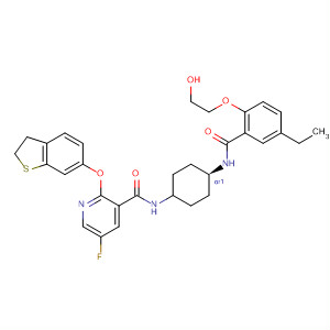 830347-82-5  3-Pyridinecarboxamide,2-[(2,3-dihydrobenzo[b]thien-6-yl)oxy]-N-[cis-4-[[5-ethyl-2-(2-hydroxyethoxy)benzoyl]amino]cyclohexyl]-5-fluoro-