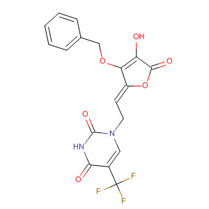 830358-80-0  2,4(1H,3H)-Pyrimidinedione,1-[(2Z)-2-[4-hydroxy-5-oxo-3-(phenylmethoxy)-2(5H)-furanylidene]ethyl]-5-(trifluoromethyl)-