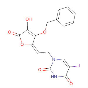 830358-93-5  2,4(1H,3H)-Pyrimidinedione,1-[(2E)-2-[4-hydroxy-5-oxo-3-(phenylmethoxy)-2(5H)-furanylidene]ethyl]-5-iodo-