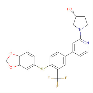 831190-11-5  3-Pyrrolidinol,1-[4-[4-(1,3-benzodioxol-5-ylthio)-3-(trifluoromethyl)phenyl]-2-pyridinyl]-,(3R)-