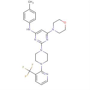 831191-40-3  4-Pyrimidinamine,N-(4-methylphenyl)-6-(4-morpholinyl)-2-[4-[3-(trifluoromethyl)-2-pyridinyl]-1-piperazinyl]-