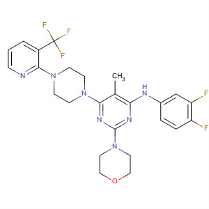 831191-51-6  4-Pyrimidinamine,N-(3,4-difluorophenyl)-5-methyl-2-(4-morpholinyl)-6-[4-[3-(trifluoromethyl)-2-pyridinyl]-1-piperazinyl]-