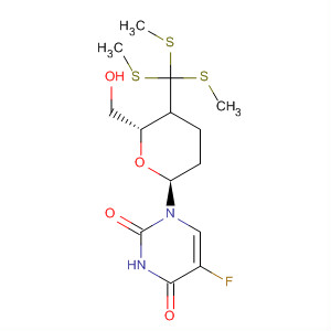 831220-05-4  2,4(1H,3H)-Pyrimidinedione,5-fluoro-1-[(2S,6S)-tetrahydro-6-(hydroxymethyl)-5-[tris(methylthio)methyl]-2H-pyran-2-yl]-